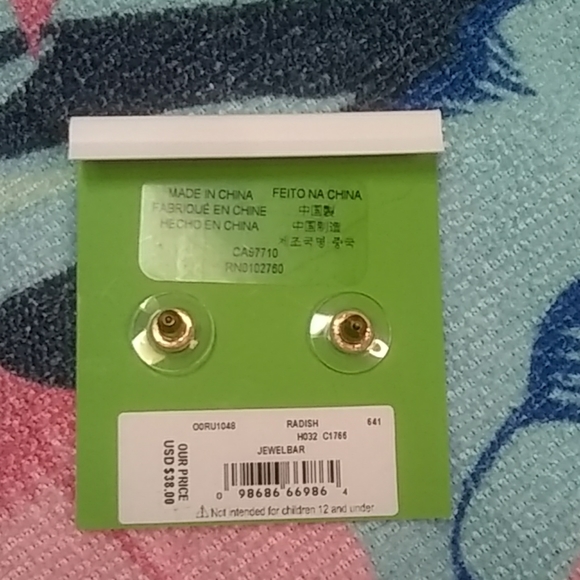 NWT Kate Spade Jewel Bar Pink Gold Earrings - Picture 4 of 5